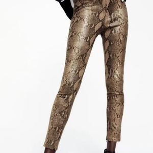 Zara Snake Skin leggings NWT